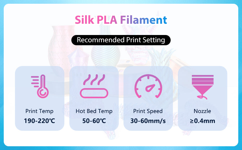 250g Silk PLA Filament 2 Color in 1 3D Printing Filament PLA 1.75mm PLA Silk 3D Printer Filament Fit Most FDM Printers