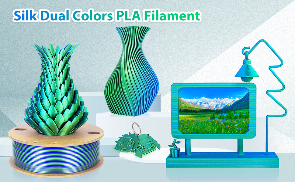 250g Silk PLA Filament 2 Color in 1 3D Printing Filament PLA 1.75mm PLA Silk 3D Printer Filament Fit Most FDM Printers