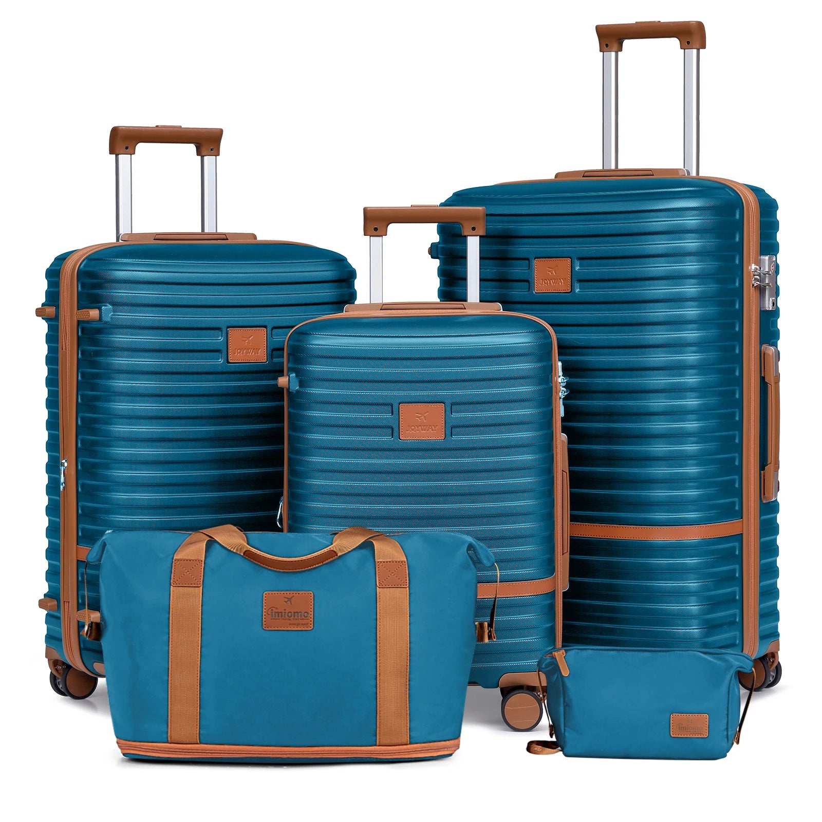 Joyway Luggage Set 6 Piece Suitcase Sets with Spinner Wheel,Hardside Expandable Travel Laggage with TSA Lock (18/20/24/28 White