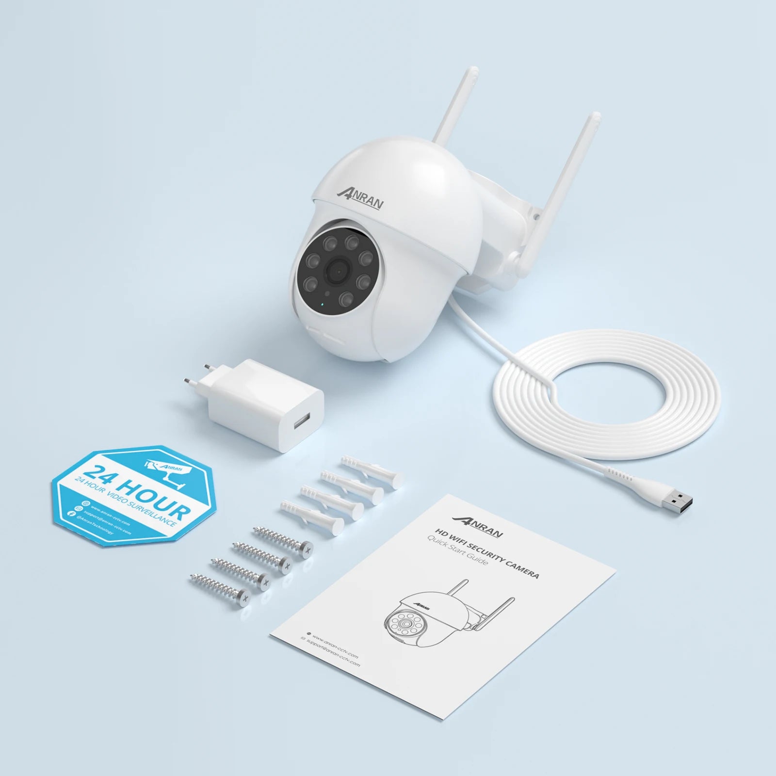ANRAN 5G Wifi Camera 2/3/4PCS 5MP Wired Security Camera 24/7 Continue Record, IP66,Compatible Alexa,Auto Tracking,PIR Detection