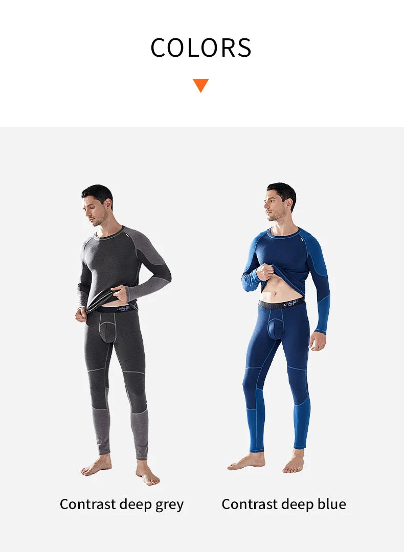 52025 Warm Thermal Underwear with Wool and Silk – Double-Layered for Extra Warmth, Winter-Ready Long Johns, Premium Base Layer