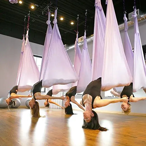 40 Denier Nylon 5.5 yards Aerial Yoga Hammock Fabric Pilates Yoga Anti-Gravity Flying Swing for Indoor Fitness Bodybuilding