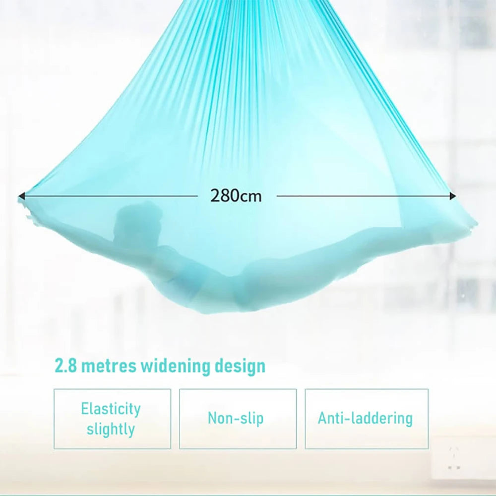 40 Denier Nylon 5.5 yards Aerial Yoga Hammock Fabric Pilates Yoga Anti-Gravity Flying Swing for Indoor Fitness Bodybuilding