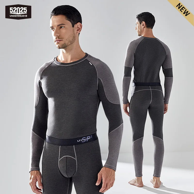 52025 Warm Thermal Underwear with Wool and Silk – Double-Layered for Extra Warmth, Winter-Ready Long Johns, Premium Base Layer