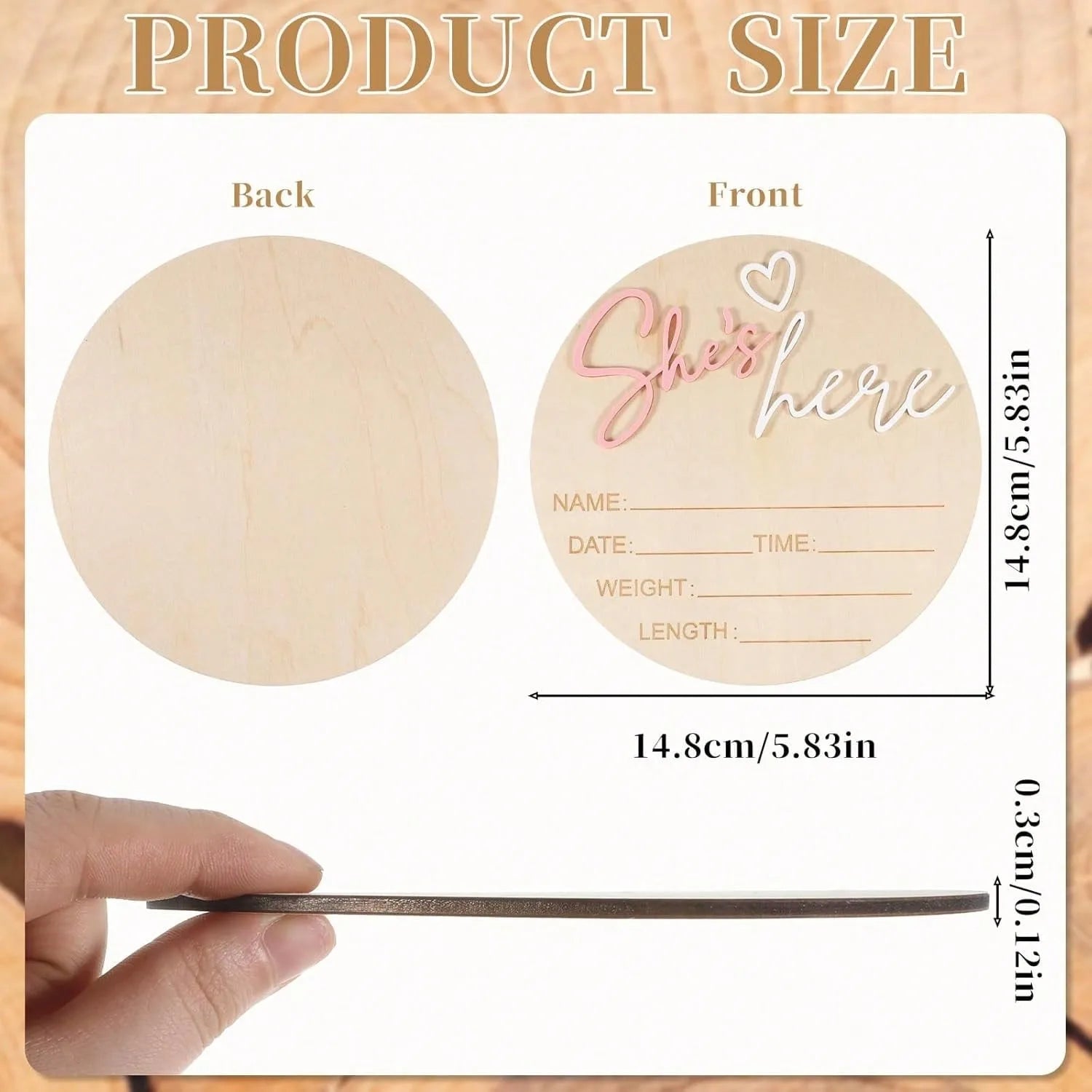 Birth Announcement Sign She's Here Or He's HereAnnouncement Sign Baby Newborn AnnouncementSign Baby Photo Prop
