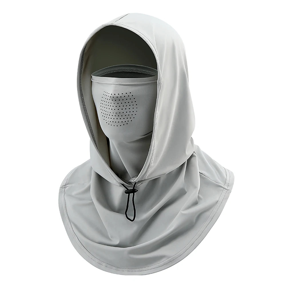 Outdoor sports sun protection mask hat all-in-one summer fishing sun hat full face ice silk breathable scarf driving and cycling