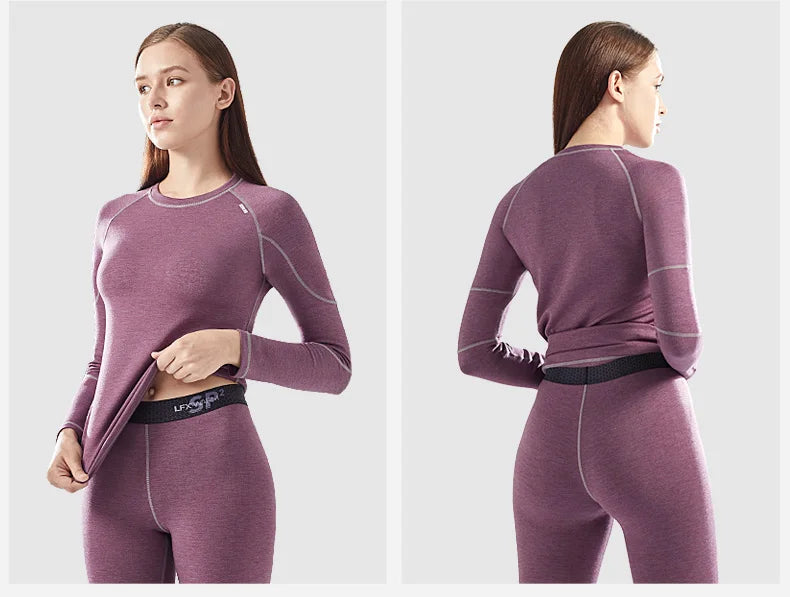 52025 Warm Thermal Underwear with Wool and Silk – Double-Layered for Extra Warmth, Winter-Ready Long Johns, Premium Base Layer