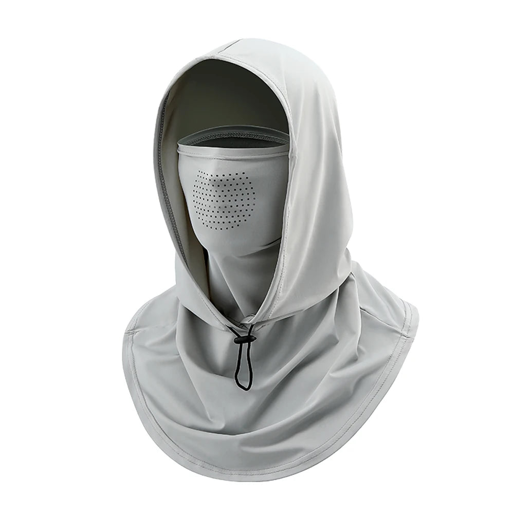Outdoor sports sun protection mask hat all-in-one summer fishing sun hat full face ice silk breathable scarf driving and cycling