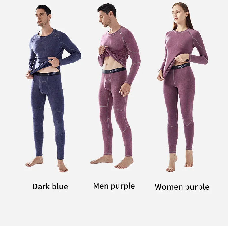52025 Warm Thermal Underwear with Wool and Silk – Double-Layered for Extra Warmth, Winter-Ready Long Johns, Premium Base Layer
