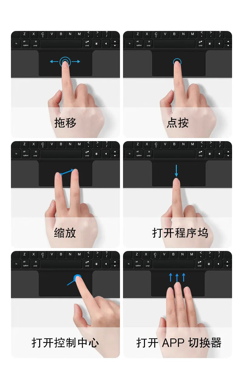 iPad Keyboard Magic Keyboard for iPad 10 iPad Pro 11 Air 11 5 6 7 Spanish Russian Korean Portuguese Hebrew Deutsch Japanese TY1