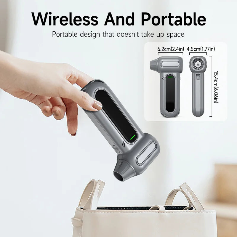 Electric Compressed Air Duster with Brushless Motor 8000mAh 3-Gear Adjustable Cordless Air Blower Gun for Computer Keyboard PC