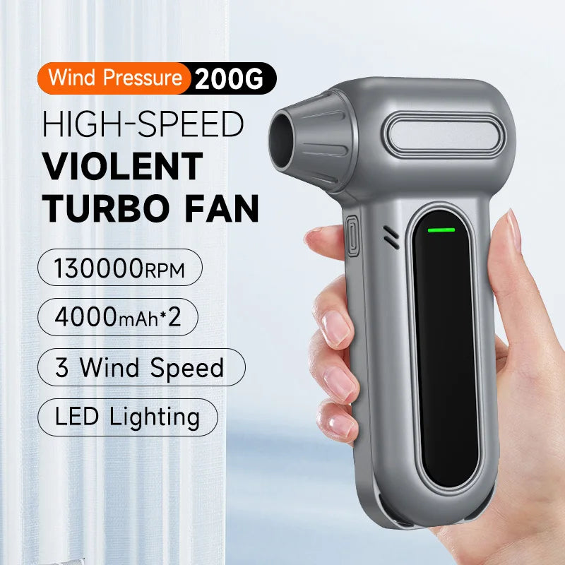 Electric Compressed Air Duster with Brushless Motor 8000mAh 3-Gear Adjustable Cordless Air Blower Gun for Computer Keyboard PC