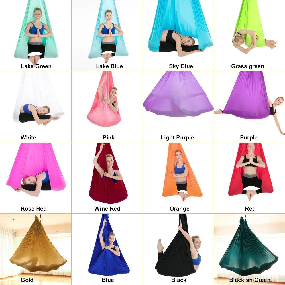 40 Denier Nylon 5.5 yards Aerial Yoga Hammock Fabric Pilates Yoga Anti-Gravity Flying Swing for Indoor Fitness Bodybuilding