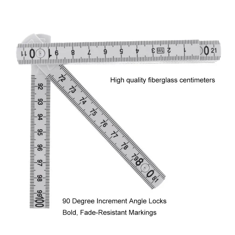 Folding Ruler Metric Measurements Lightweight Composite Construction Ruler 1M 2M for Craftsman Carpenters  EDC Tool Accessories