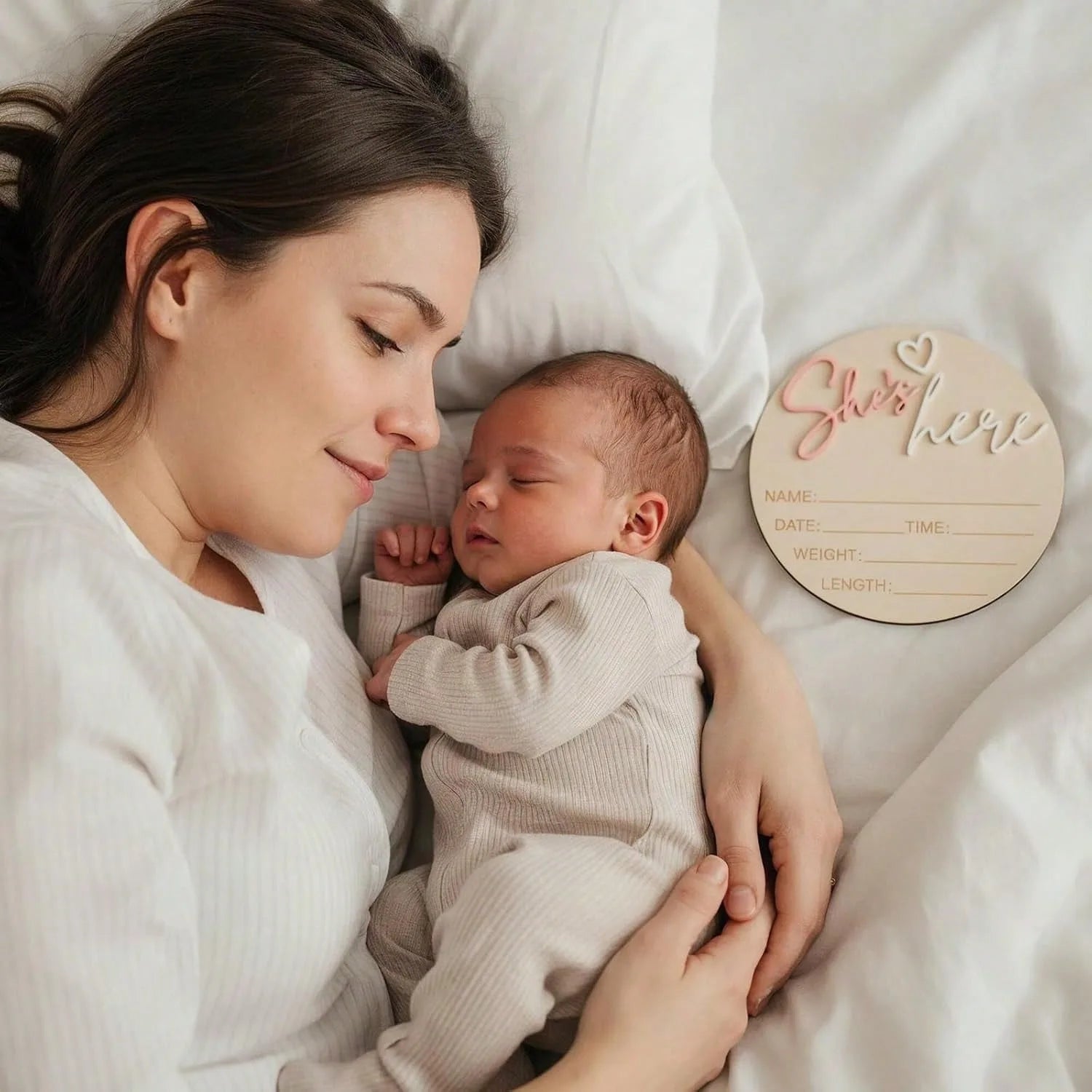 Birth Announcement Sign She's Here Or He's HereAnnouncement Sign Baby Newborn AnnouncementSign Baby Photo Prop