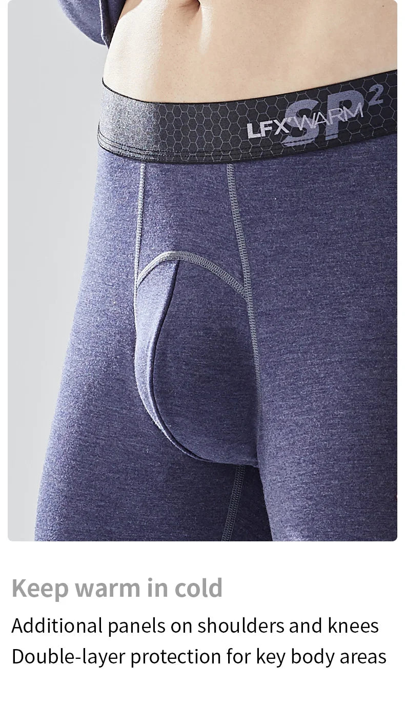 52025 Warm Thermal Underwear with Wool and Silk – Double-Layered for Extra Warmth, Winter-Ready Long Johns, Premium Base Layer