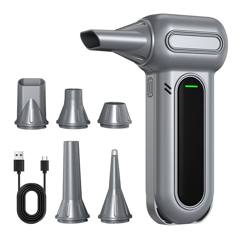 Electric Compressed Air Duster with Brushless Motor 8000mAh 3-Gear Adjustable Cordless Air Blower Gun for Computer Keyboard PC