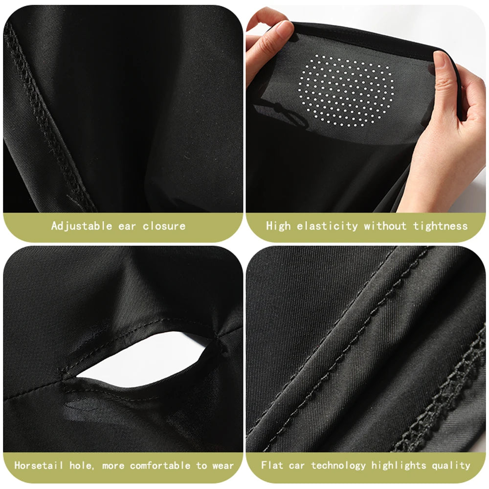 Outdoor sports sun protection mask hat all-in-one summer fishing sun hat full face ice silk breathable scarf driving and cycling
