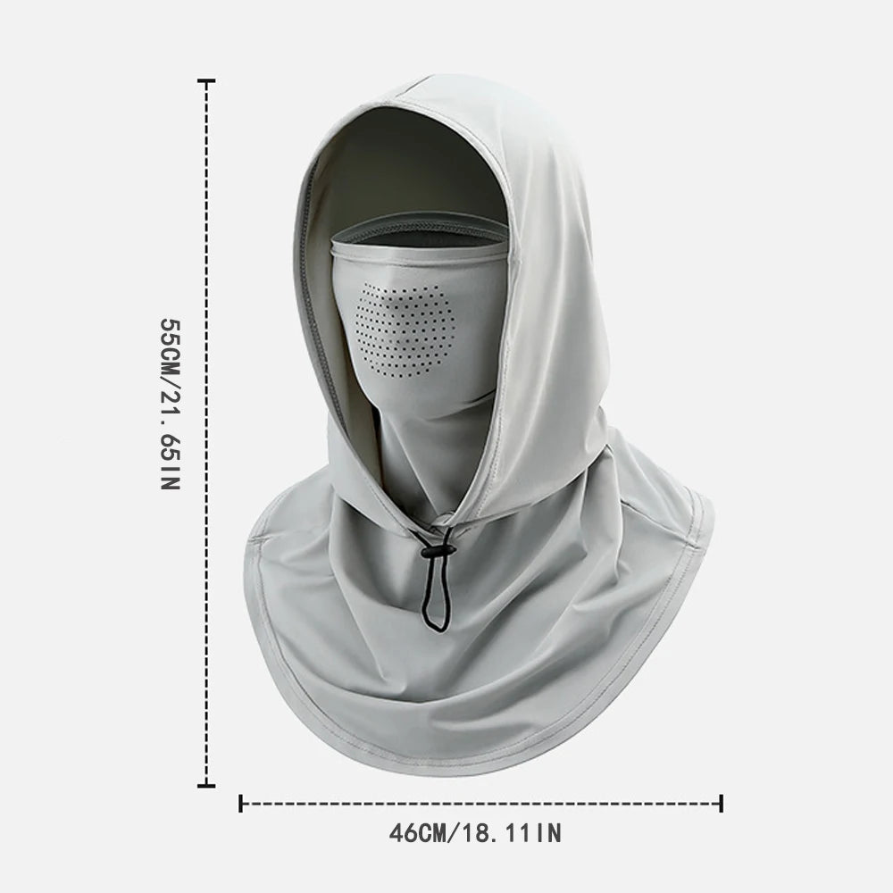 Outdoor sports sun protection mask hat all-in-one summer fishing sun hat full face ice silk breathable scarf driving and cycling