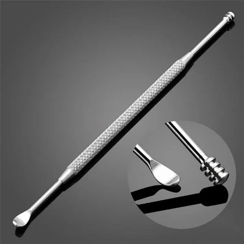 1PC Double-ended Stainless Steel Spiral Ear Pick Spoon Ear Wax Removal Cleaner Ear Care Beauty Tool Portable #232123