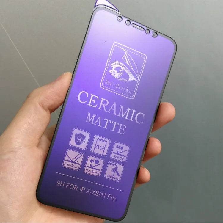 10pcs Ceramics Film Matte Screen Protector Anti Blue Ray Anti-Shock For iPhone 17 Air 16 Pro Max 16E 15 Plus 14 13 12 11 XS