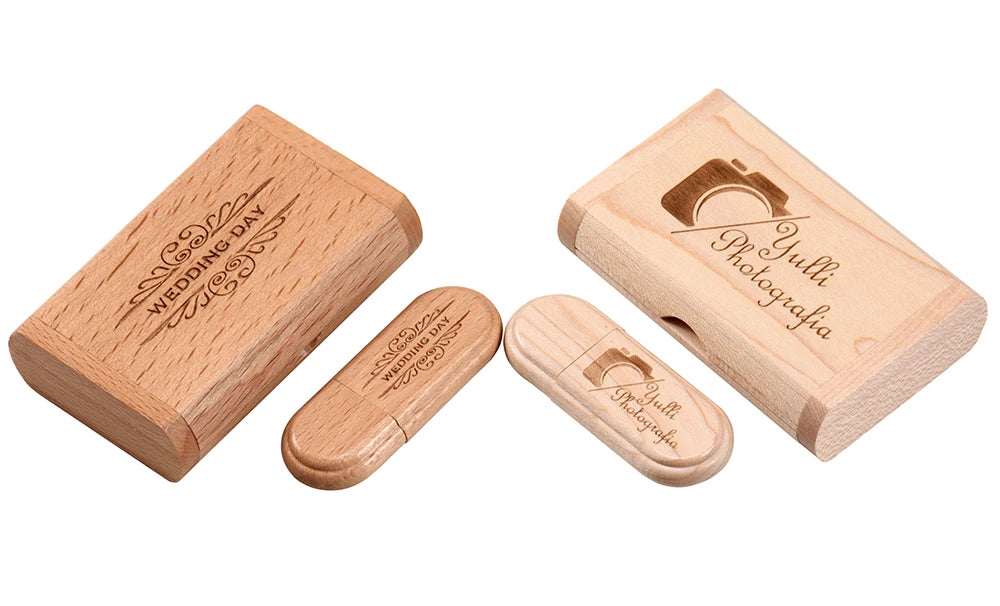 JASTER Wooden USB 3.0 Flash Drives 128GB Free Custom Logo Pen drive 64GB 32GB with Box Memory Stick Creative gift Laptop U disk