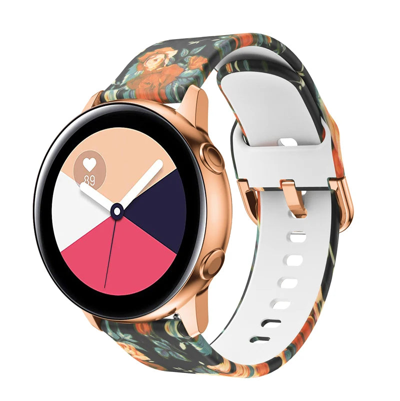 Women Printed Band for Samsung Galaxy watch 6/5/4/6 classic Silicone Sport 22/20mm Bracelet Huawei/amazfit GTR-GTS-4-3-2e strap
