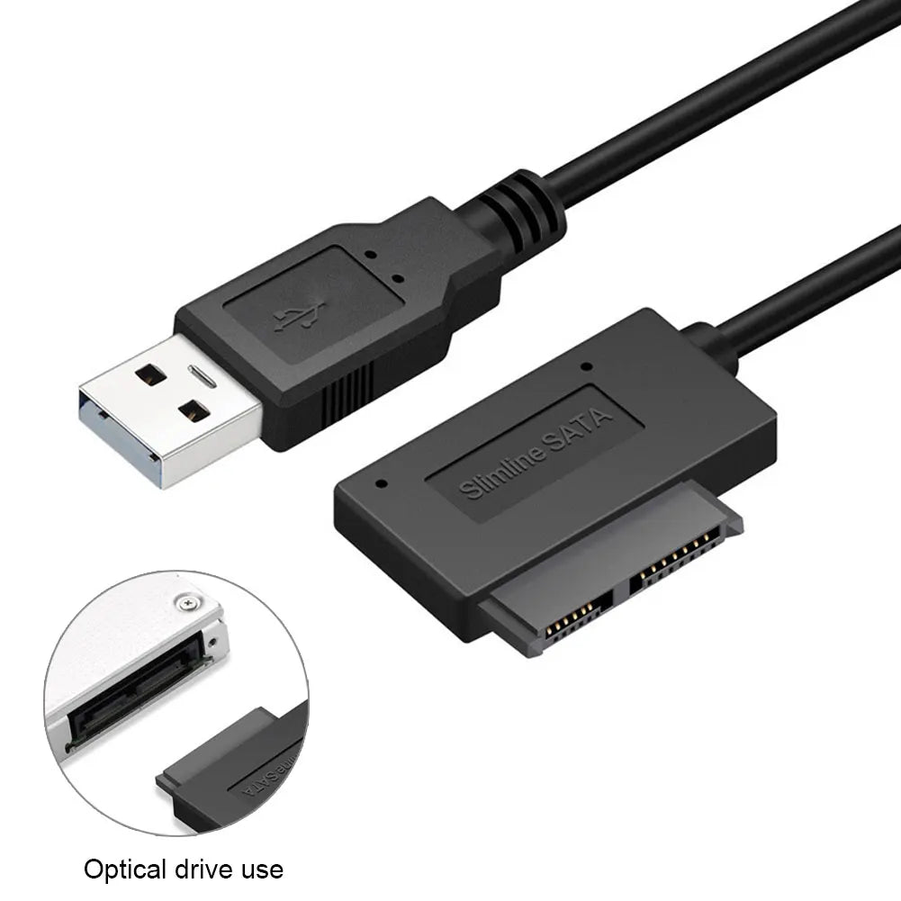 USB3.0 to Mini Sata II 7+6 13Pin Adapter SATA Converter Cable for Laptop CD/DVD ROM Slimline Drive USB 3.0 SATA Hard Drive Cable