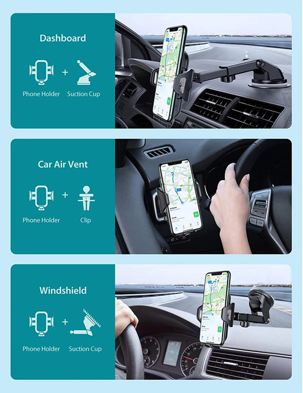 Car Phone Mount Long Arm Suction Cup Sucker Car Phone Holder Stand Mobile Cell Support For iPhone Xiaomi Redmi Samsung Huawei