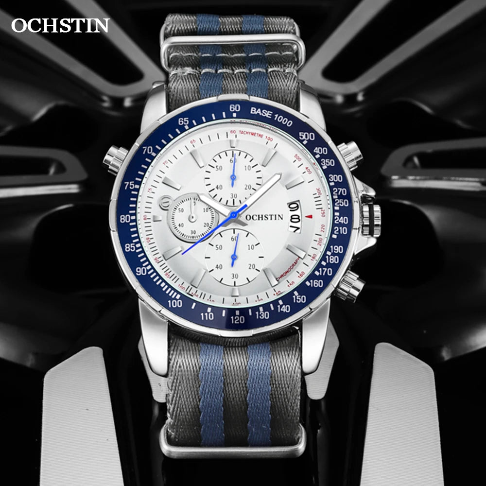 2025 New OCHSTIN Mens Pilot Watch Military Wristwatches For Men  Sports Chronograph Waterproof Nylon Leather Quartz Male Clock