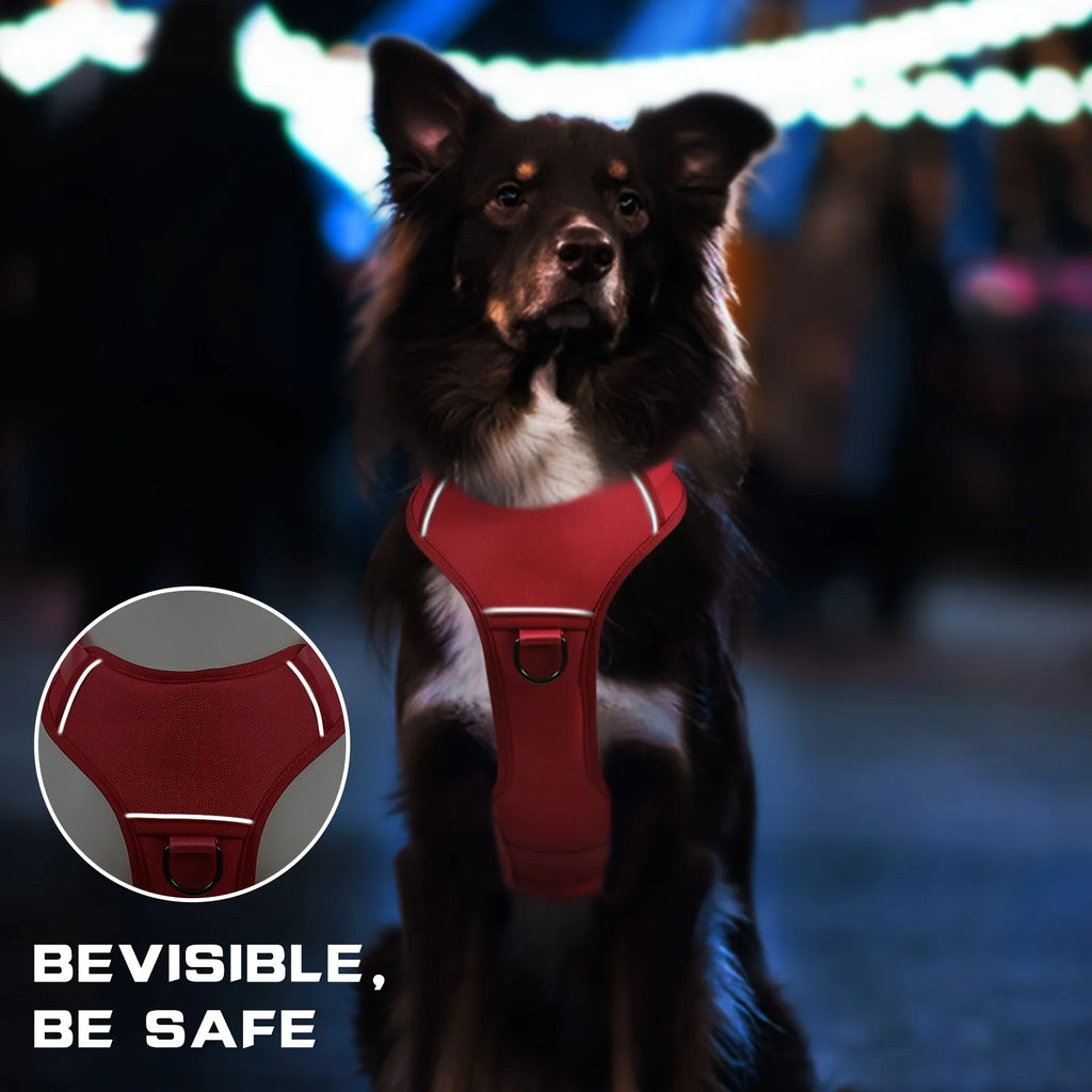 US LOCAL STOCK Hot Durable Nylon Tactical Service Dog Harness No-Pull Adjustable Reflective Vest with Dual Handles for Large Dog