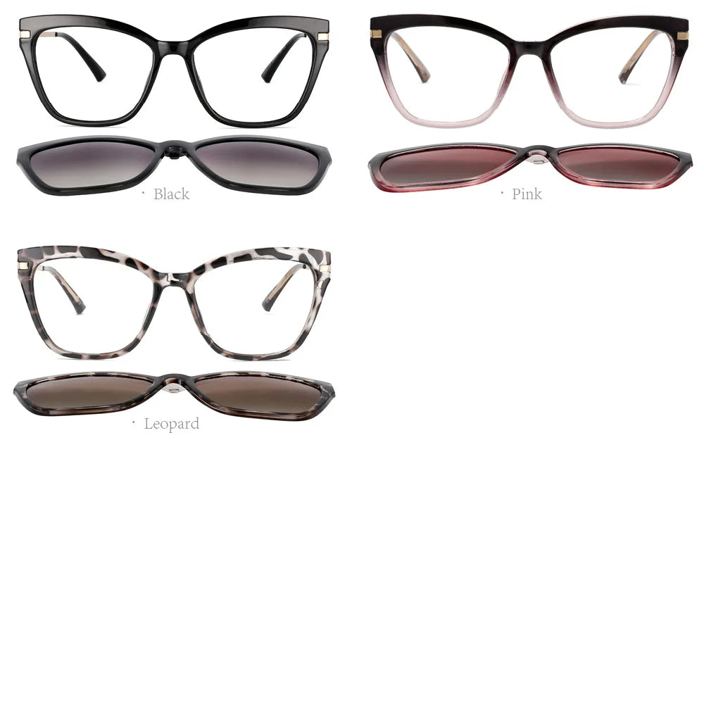 53684 TR90 Anti Blue Light Glasses Frames Polarized Flip-on Sunglasses Men Women Fashion Computer Eyeglasses