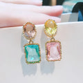 Beautiful Colorful Baroque Crystal Stones AB Style Earrings Luxury Fashion Designers New Jewelry