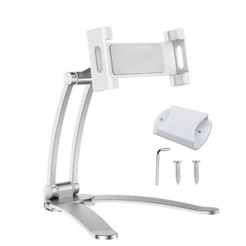 OUTMIX Aluminum Kitchen Tablet Stand Phone Holder Flodable Adjustable 5-13 inches Tablet Phone Desktop Mount for iPad Pro 12.9