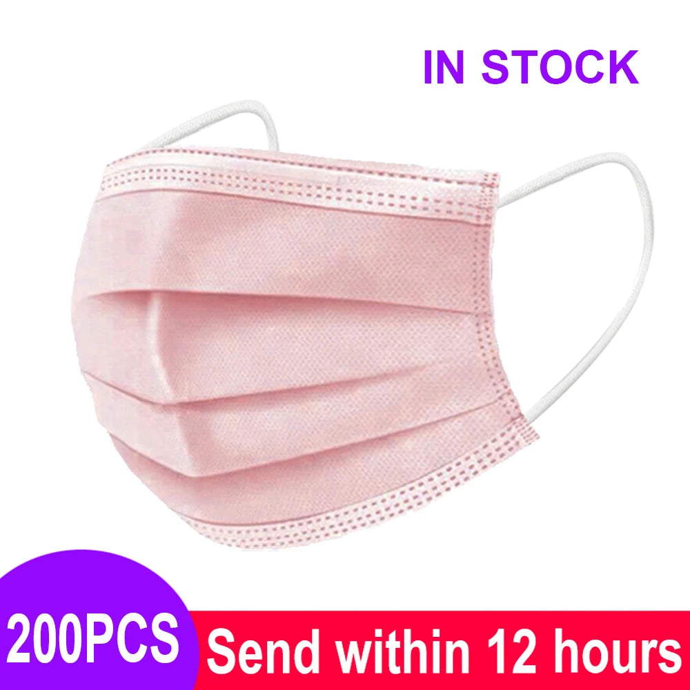 Fast Delivery Mascarillas Mask Disposable Non Wove Meltblown Cloth 3Layer Ply Filter Mask Mouth Face Mask Breathable Masque Mask