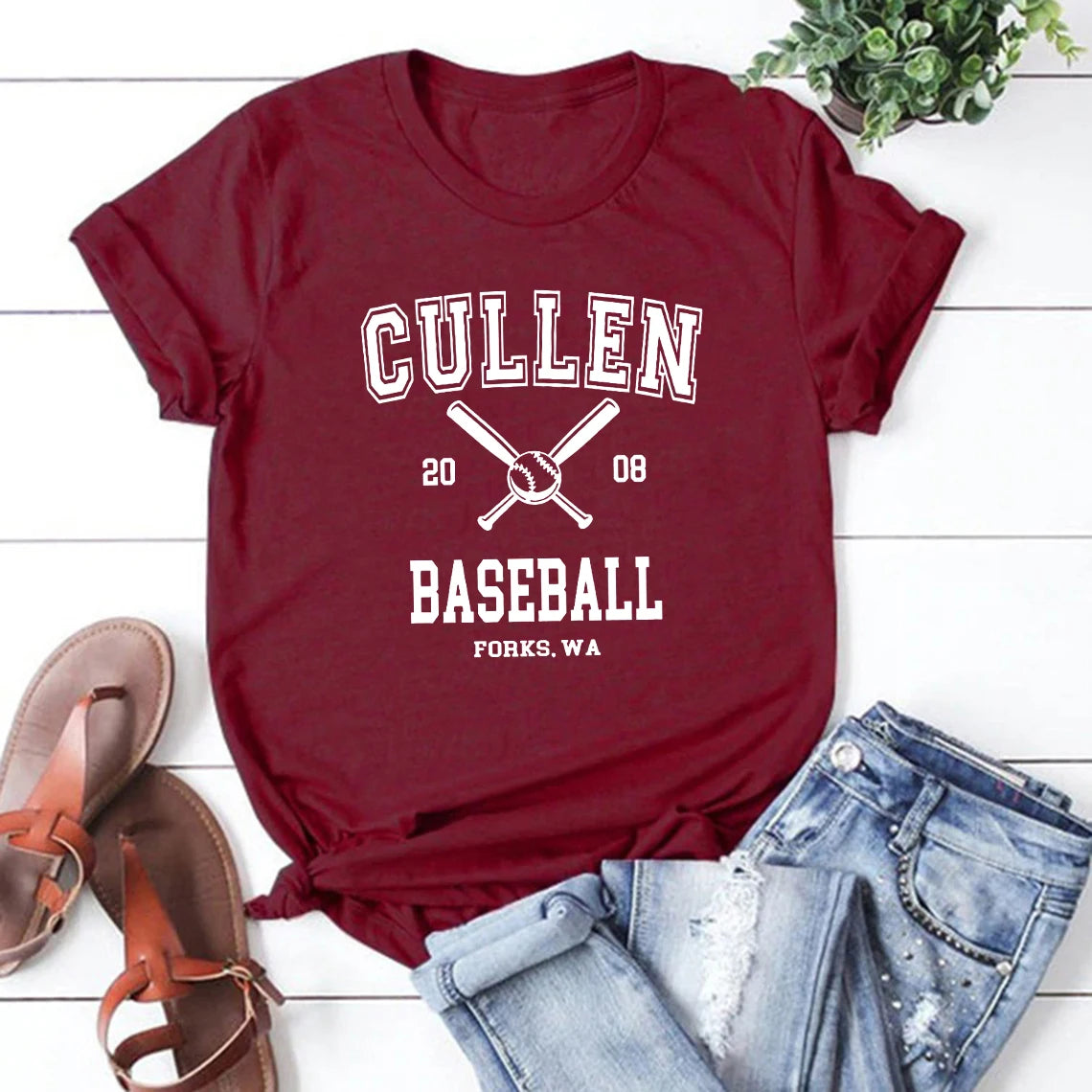Twilight T Shirt Forks T-shirt Cullen Baseball Shirt Unisex Women Men Tshirts Graphic Tee Streetwear Women Top Crewneck Tshirts