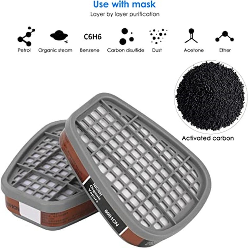 Gas Mask Acid/Organic/Ammonia 6800 Full Face Mask Respirator Paint Chemical Pesticide Laboratory Anti-dust Multifunction Filters