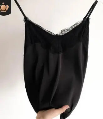 Sexy Lace Camisole Women Silk Spaghetti Strap Top Tank Ladies Summer Tops White Lace Camisole Basic tank tops Women Shirt 2021