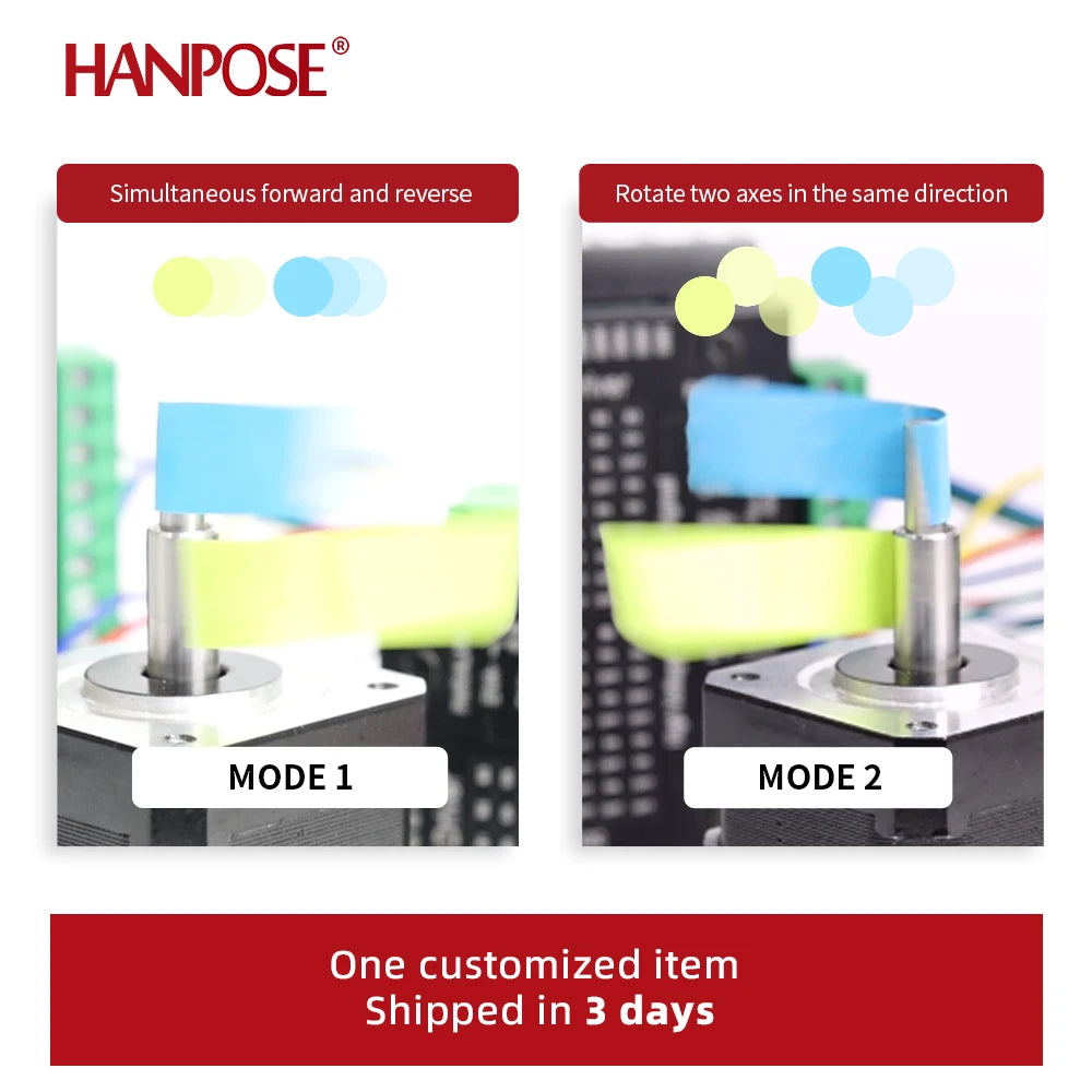 Hanpose 35CD48-0805 Micro Motor 0.45A Output Shaft Can Be Forward and Reverse Double-layer Stepper Motor 3D Printer Stage Light