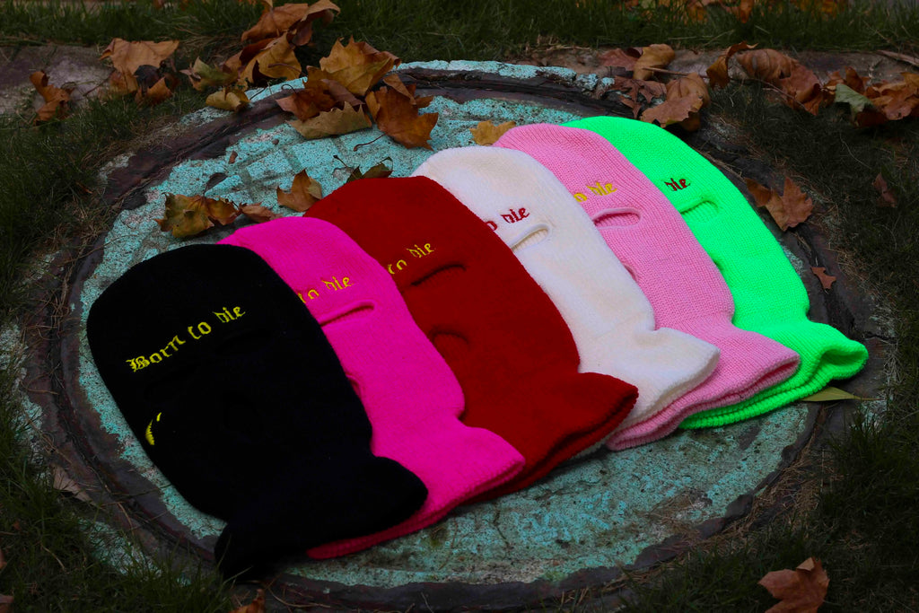 Embroidery Balaclava 3 Hole Full Face Mask Army Tactical Mask Ski Winter Hat Halloween Party Balaclava Cycling Hedging Cap