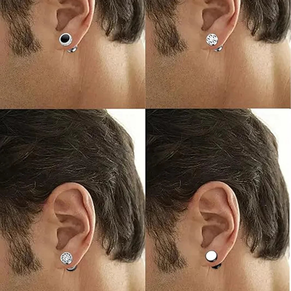 10MM Hypoallergenic Gauge Earrings 15 Pairs CZ Cartilage Barbell Plug Stud Helix Body Jewelry Set Unisex Faux Gauges Ear Tunnel