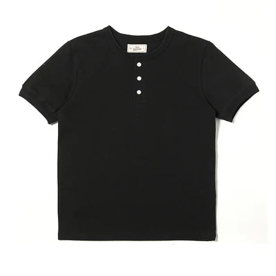 T1-0007 Red Tornado Asian Size Super Good Quality Mans 260GSM Heavy Thick Casual Henley Tee Cotton 7 Colors