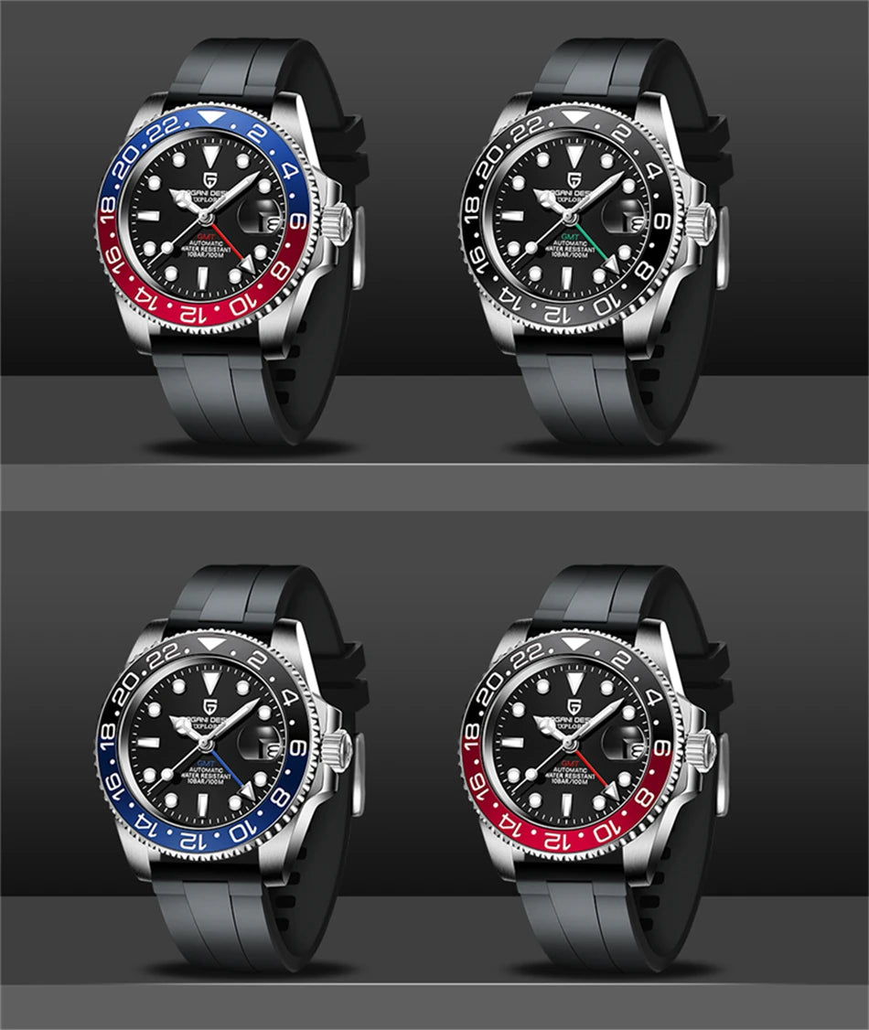 PAGANI DESIGN Top Brand Sapphire Glass Mechanical Watch reloj hombre Luxury Men  Automatic Wristwatch Stainless Steel GMT Watch