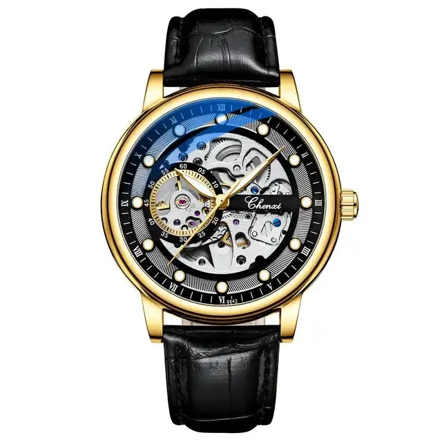 CHENXI Luxury Man Watch 8843 Automatic Mechanical Watches Mens Business Waterproof Skeleton Wristwatches Men Steel Bracelet