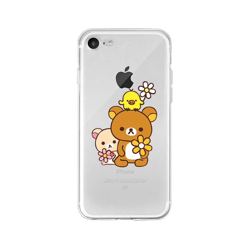 Yinuoda Rilakkuma Customer High Quality Phone Case for iPhone 5 5Sx 6 7 7plus 8 8Plus X XS MAX XR 11 pro max