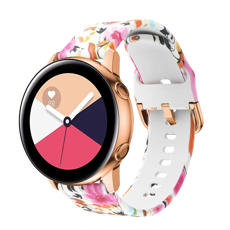 Women Printed Band for Samsung Galaxy watch 6/5/4/6 classic Silicone Sport 22/20mm Bracelet Huawei/amazfit GTR-GTS-4-3-2e strap