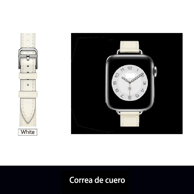 Band for Apple Watch Ultra 49mm 45mm 42mm 44mm 41mm 38mm 40mm Double Tour Leather Strap Iwatch Series 9 8 7 6 Se 5 4 3 2 Correa