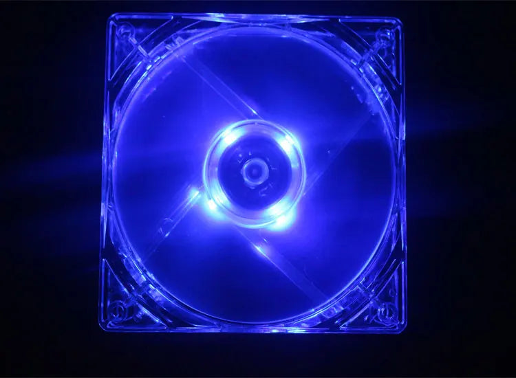 PC Computer CPU Fan 80mm Cooling Fan with Blue Led Light 8025 8cm Silent DC 12V LED Luminous Chassis Molex 4D plug Axial fan