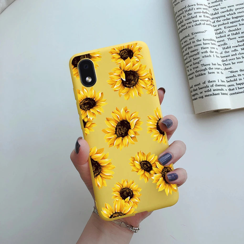For Samsung Galaxy A01 core Cases Silicon Back Cover Soft Sunflower Phone Case For Samsung A01 core SM-A013 a 01 m01 Core Case