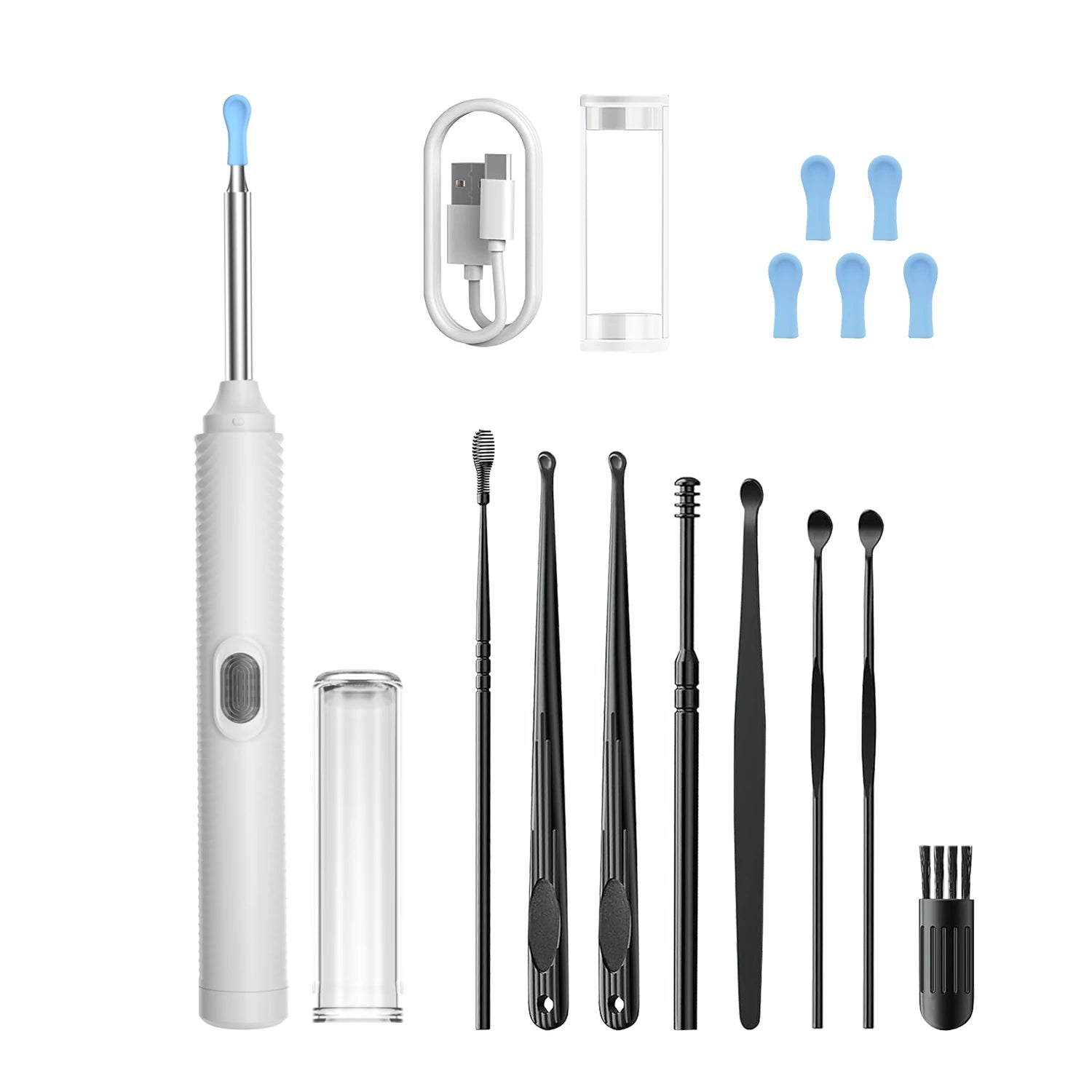 CC10 Smart Visual Ear Sticks Otoscope 1296P HD Endoscope Wax Removal Tool Earpick With Mini Camera